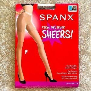 Brand New Spanx Firm Believer Sheers Built-In Shaper Full Length Flat Tummy